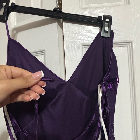 Purple Lace up Sequin Maxi Dress (read description!) NWT - Picture 5 of 10